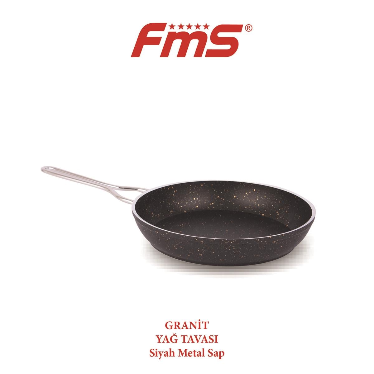 FMS GRANİT LÜX YAĞ TAVA NO:30 SİYAH METAL 