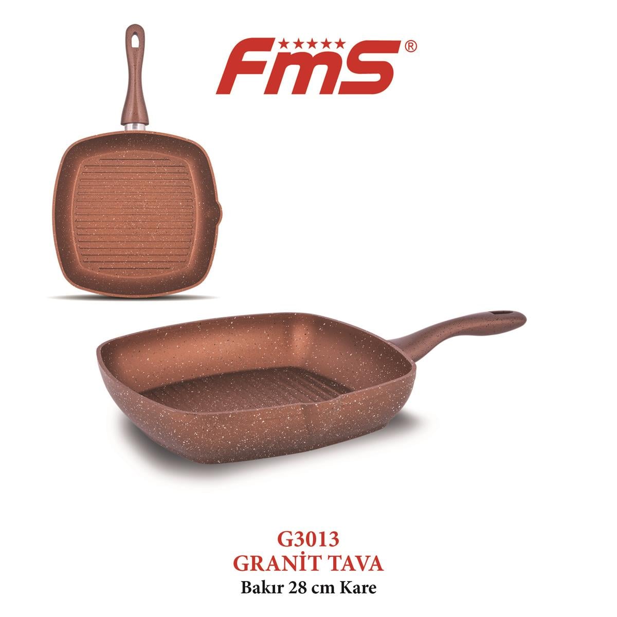 FMS GRİLL KARE TAVA BAKIR