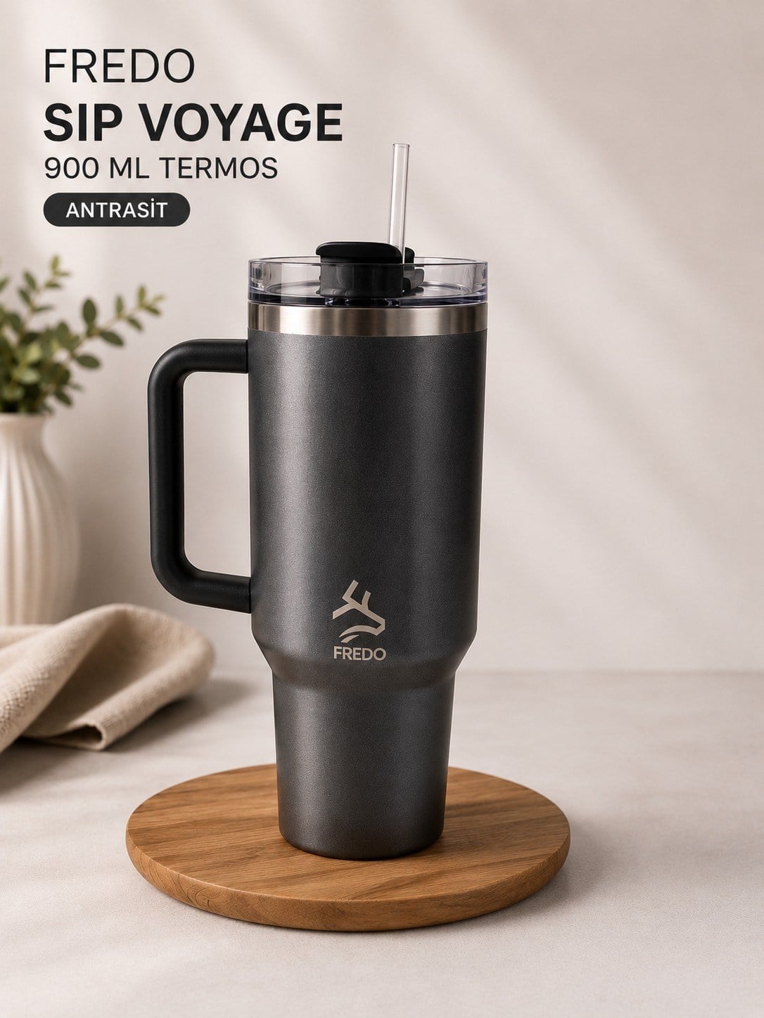 FREDO SIP VOYAGE | SİYAH RENK TERMOS | 900 ML |