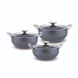 FMS GRANİT MERCAN 3 LÜ GÜVEÇ SET GRİ
