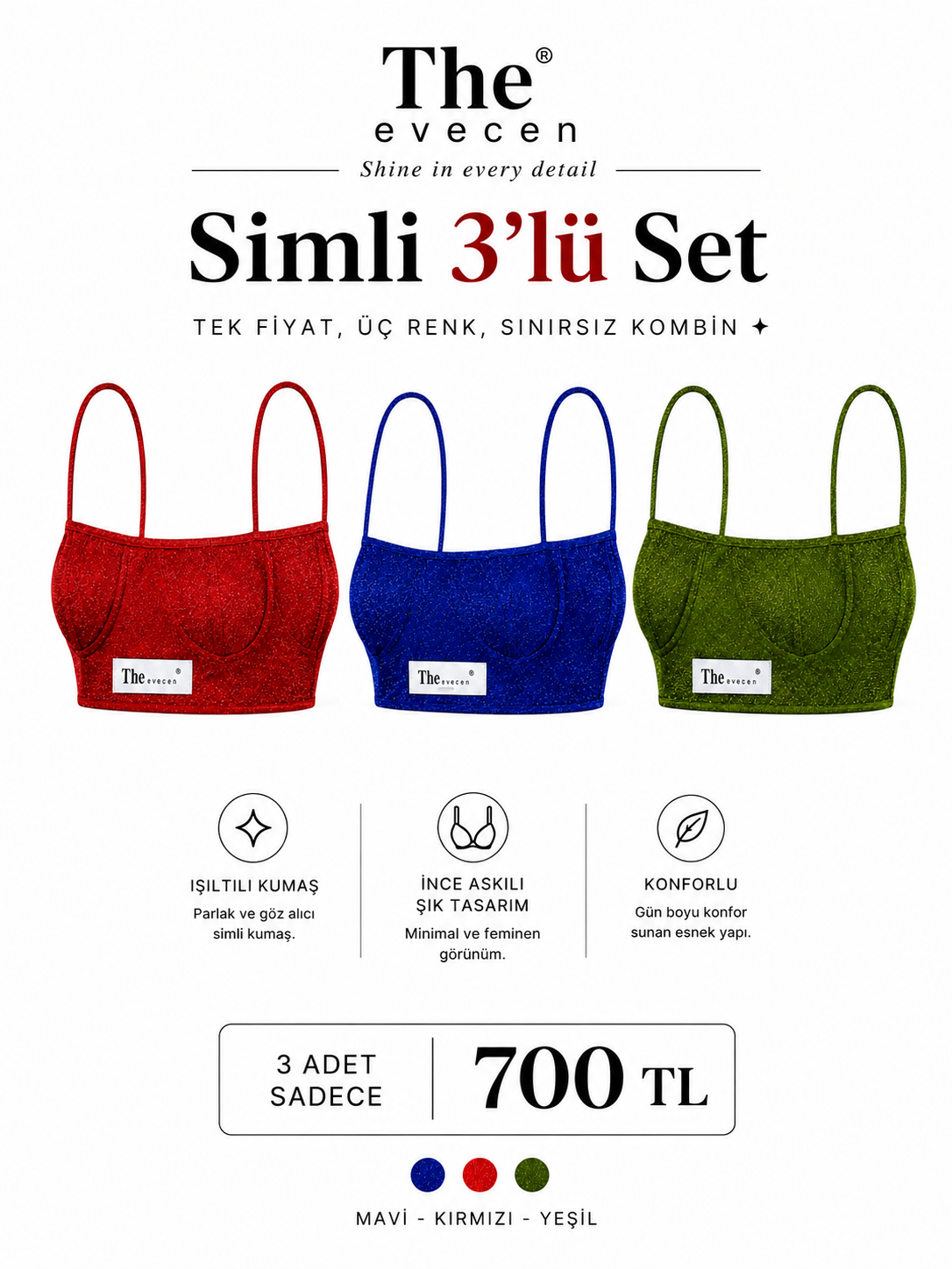 3 lü set bra