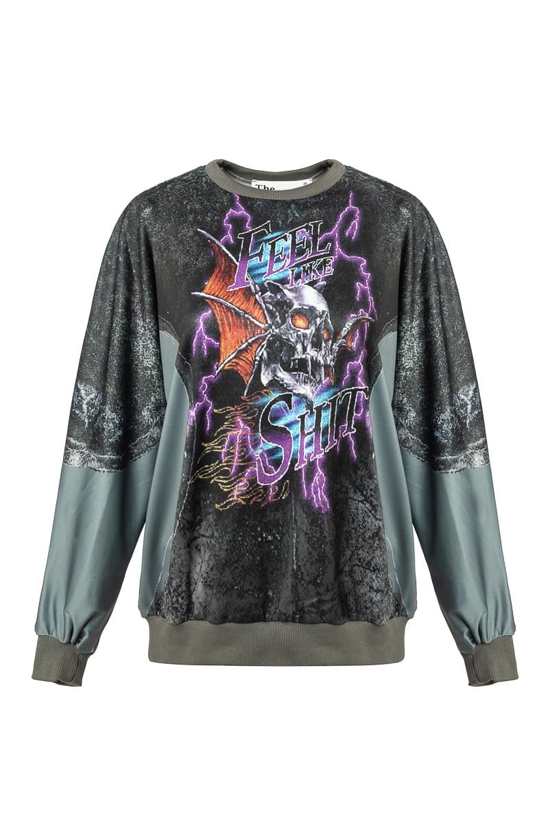 Oversize Feel Life Shit Sweatshirt