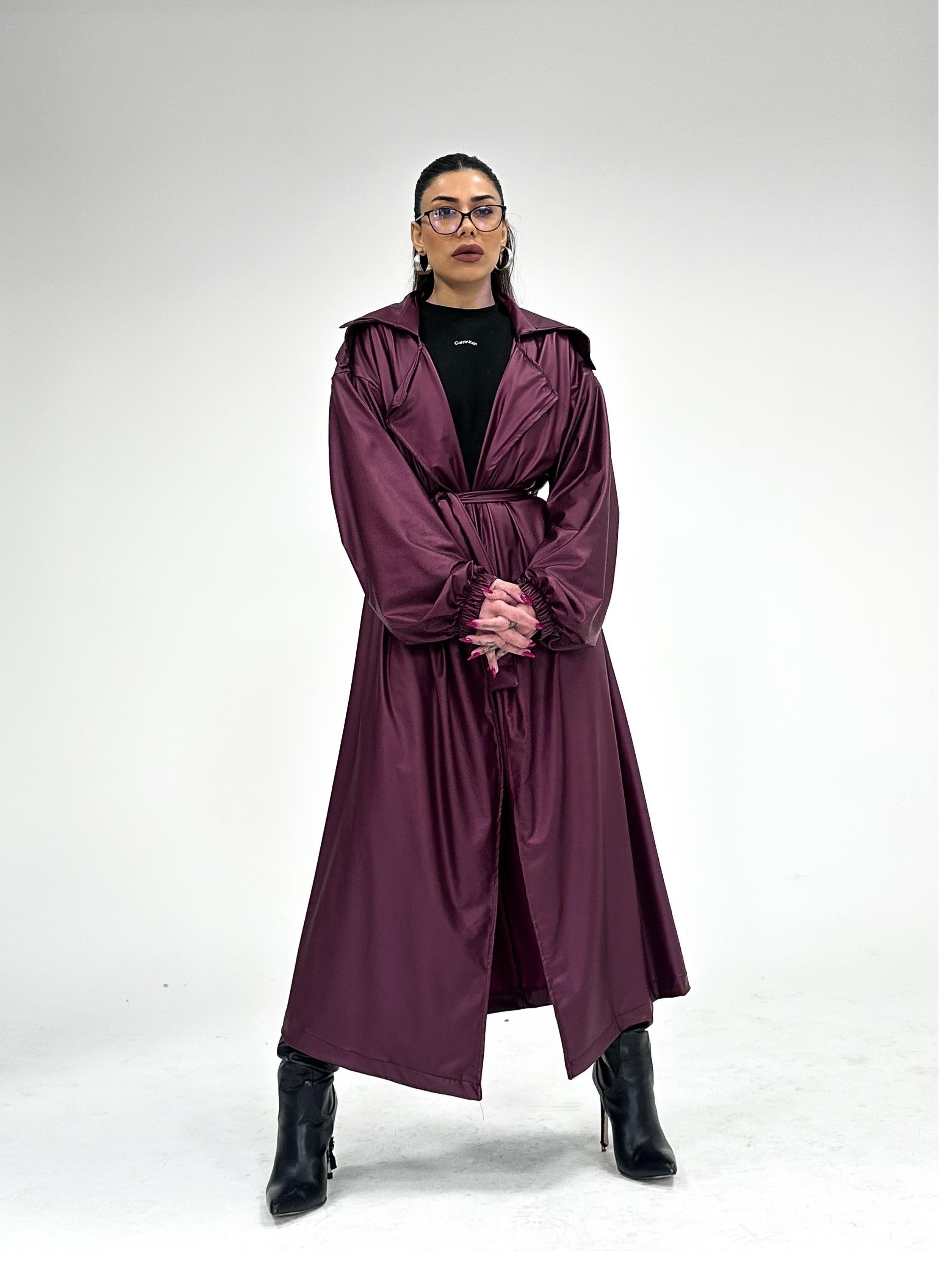 Oversize İnce Deri New York Trenç