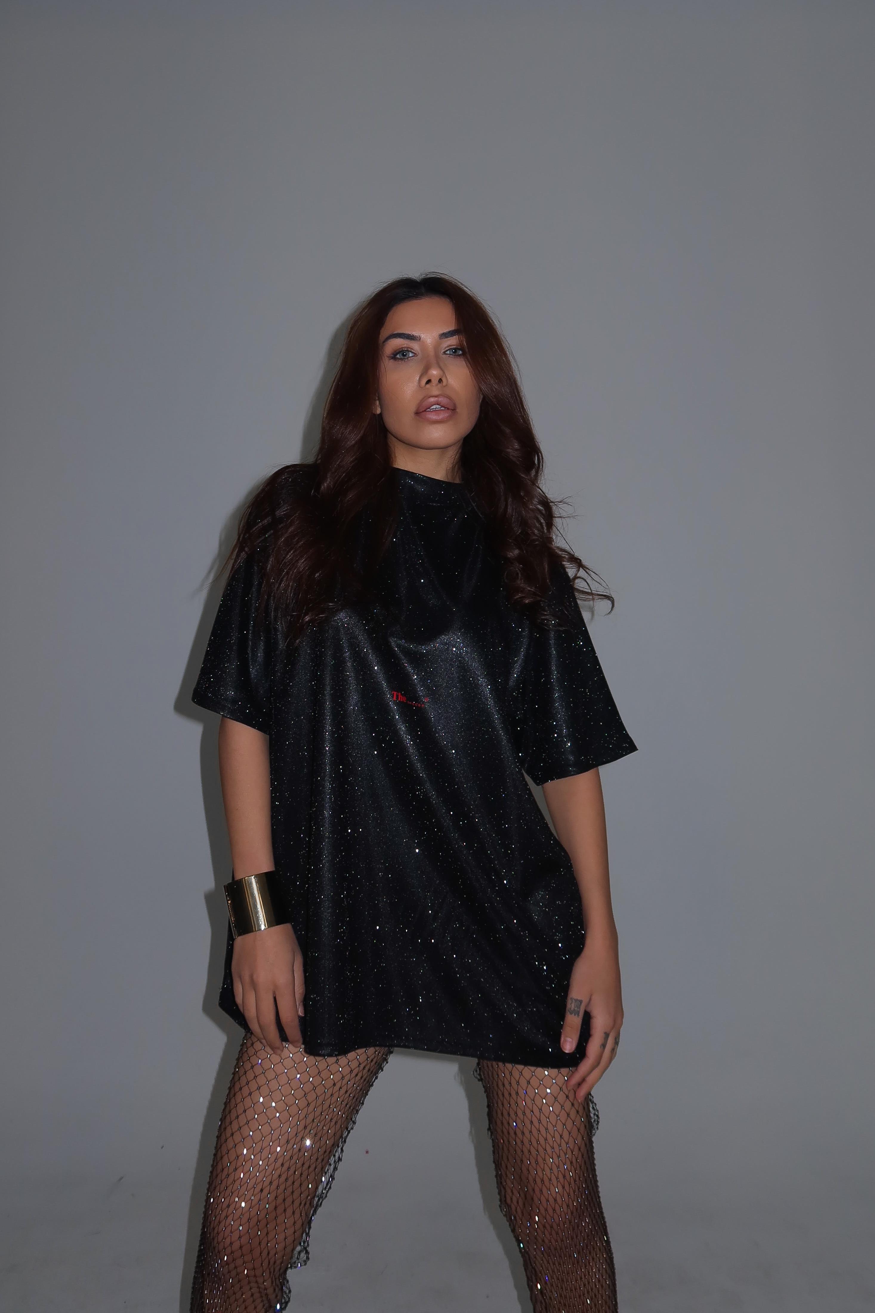 Özel Tasarım Simli  Glitter T-Shirt