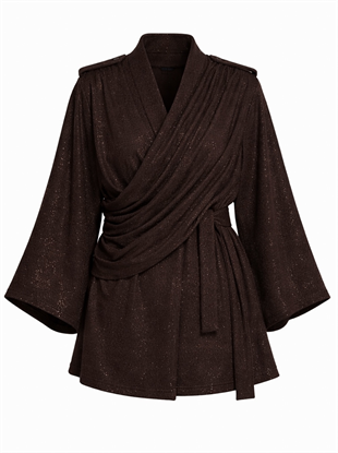 modera kahve simli kimono