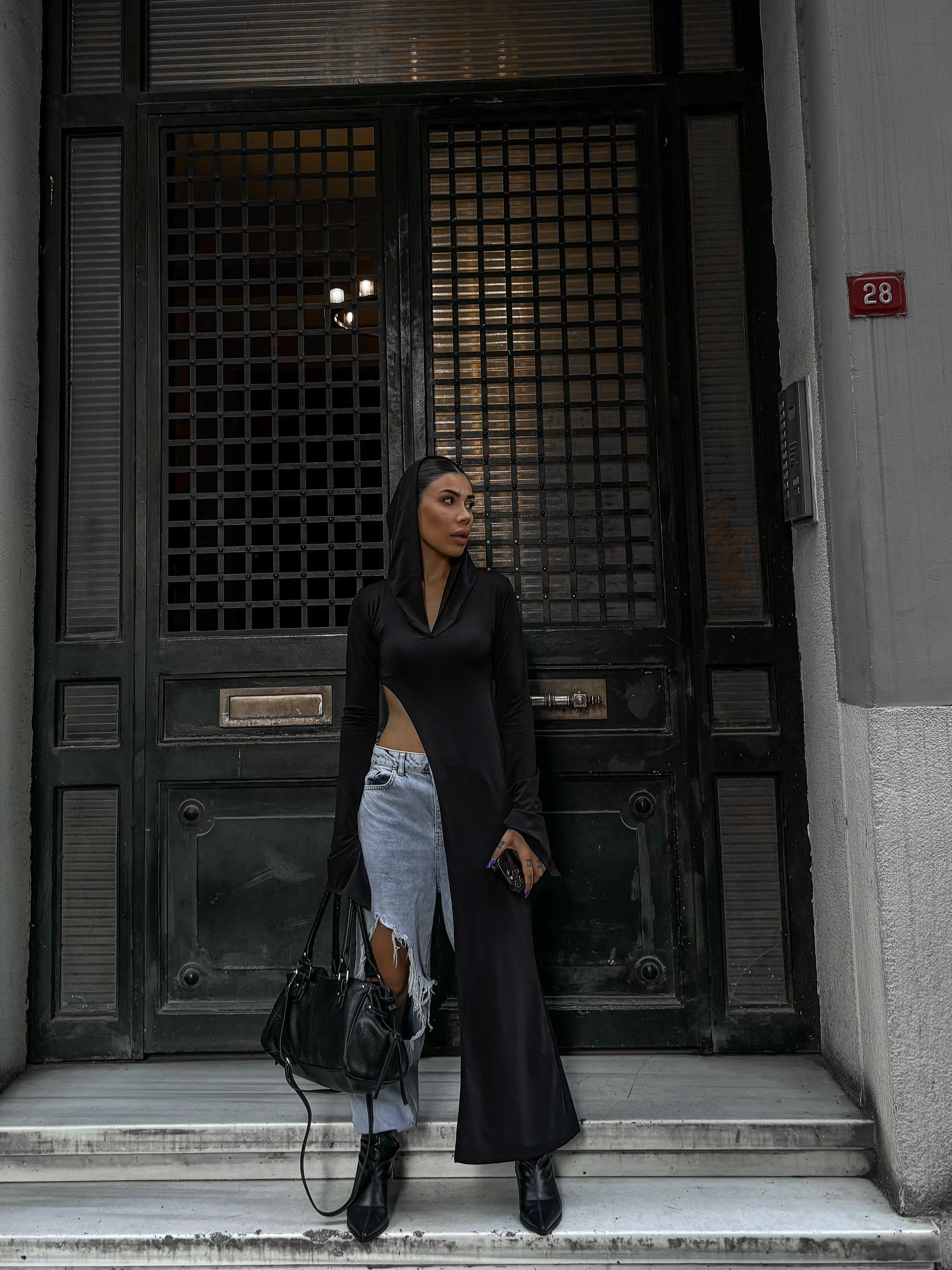 Candy Kapüşonlu Asimetrik Tunik