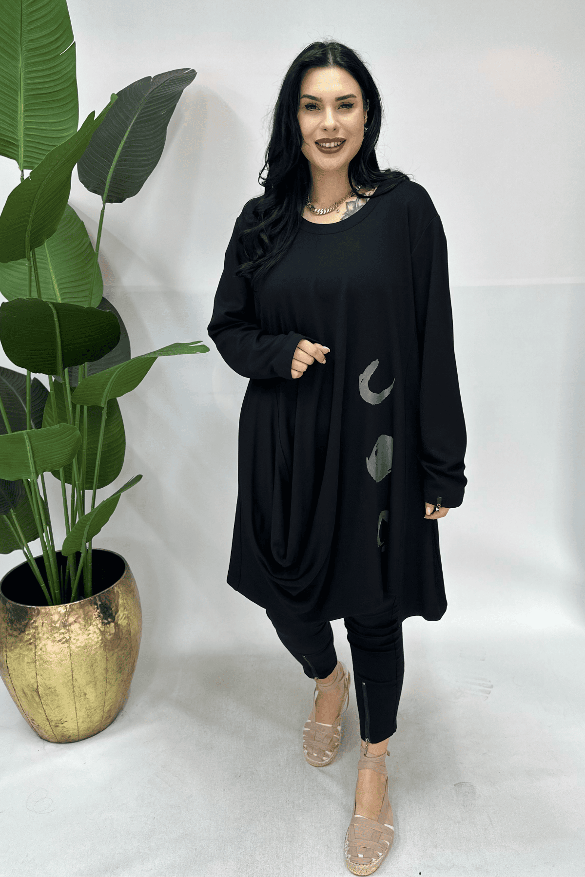 ASİMETRİK TUNİK-SİYAH