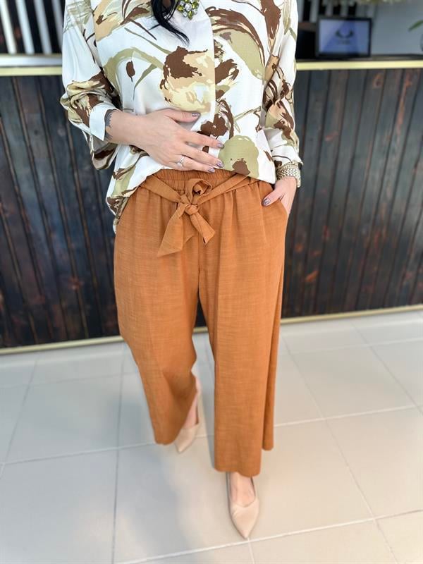 Büyük Beden keten pantolon