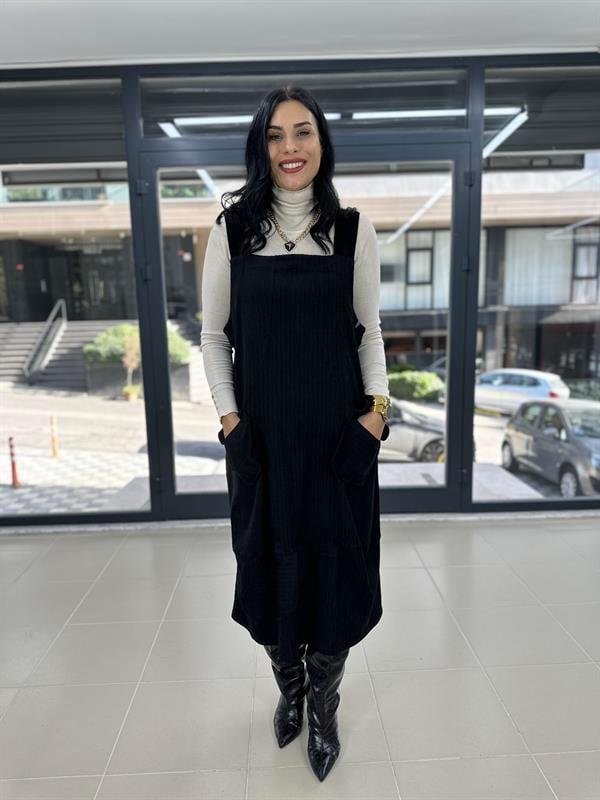 Büyük Beden Şönil kumaş jile elbise
