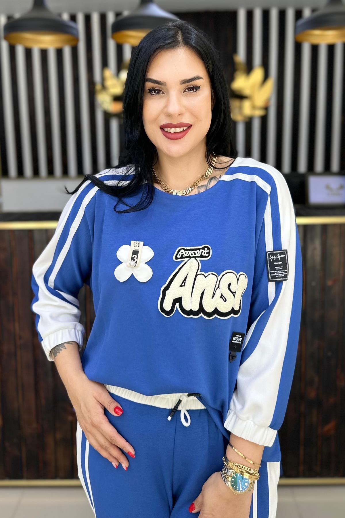 İNDİGO PAMUKLU BLUZ BÜYÜK BEDEN