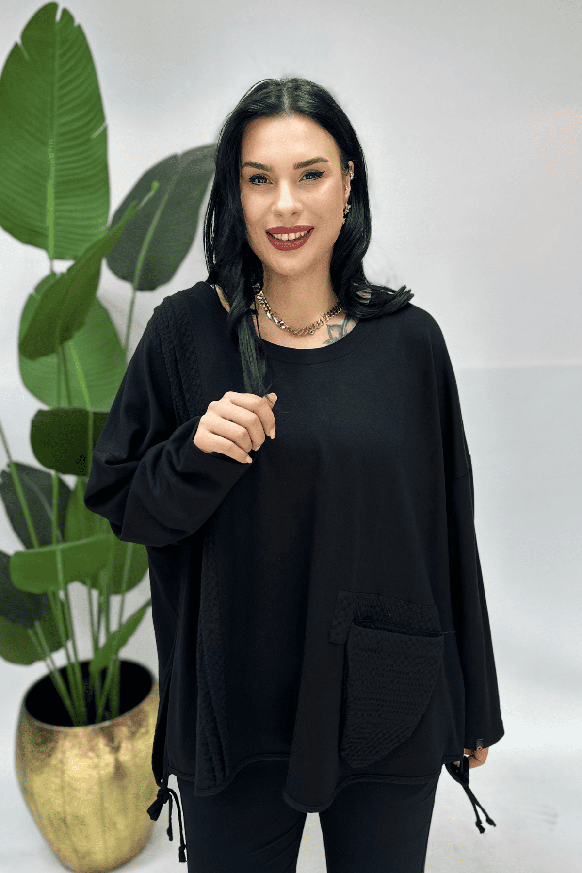 SİYAH TASARIM TUNİK