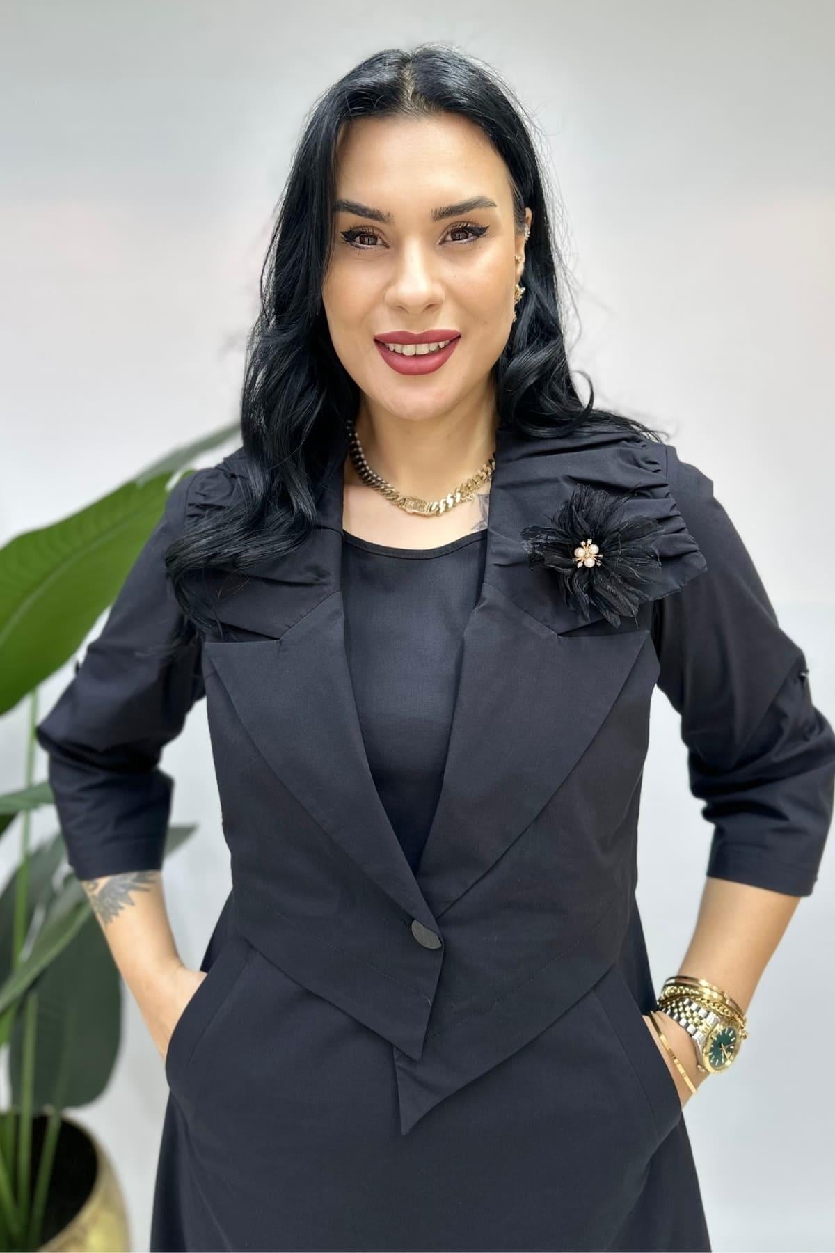 TEK PARÇA CEKETLİ GÖRÜMLÜ ELBİSE BÜYÜK BEDEN