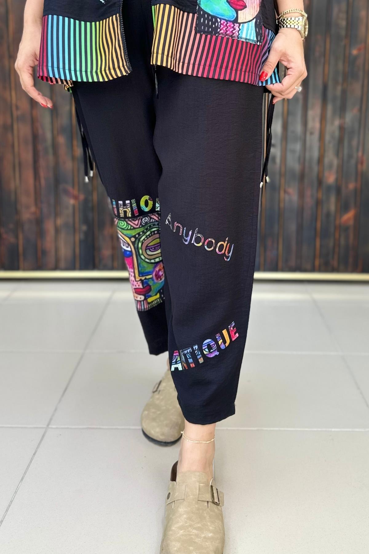 ANTİK DESENLİ PANTALON  BÜYÜK BEDEN