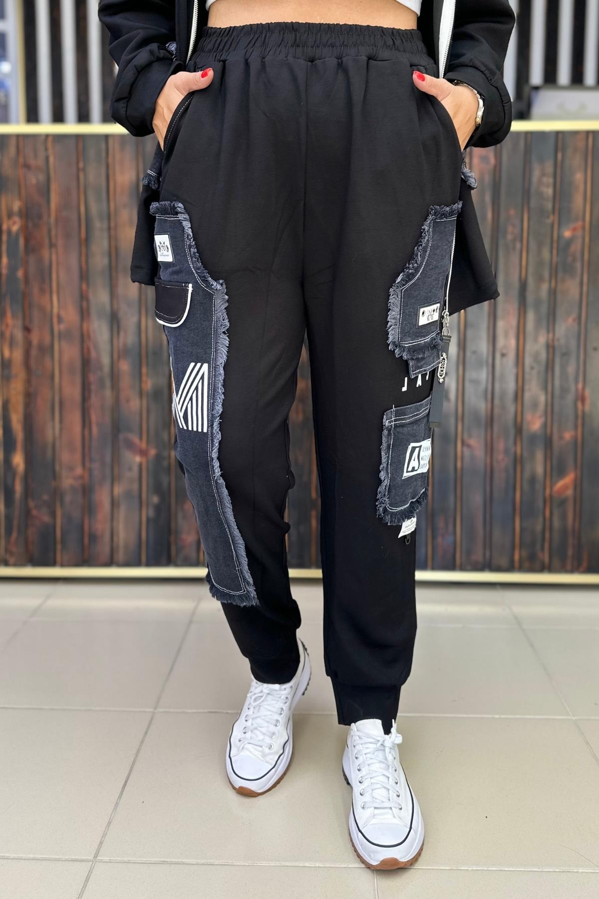 BAMBU BÜYÜK BEDEN PANTOLON JEAN CEP DETAYLI
