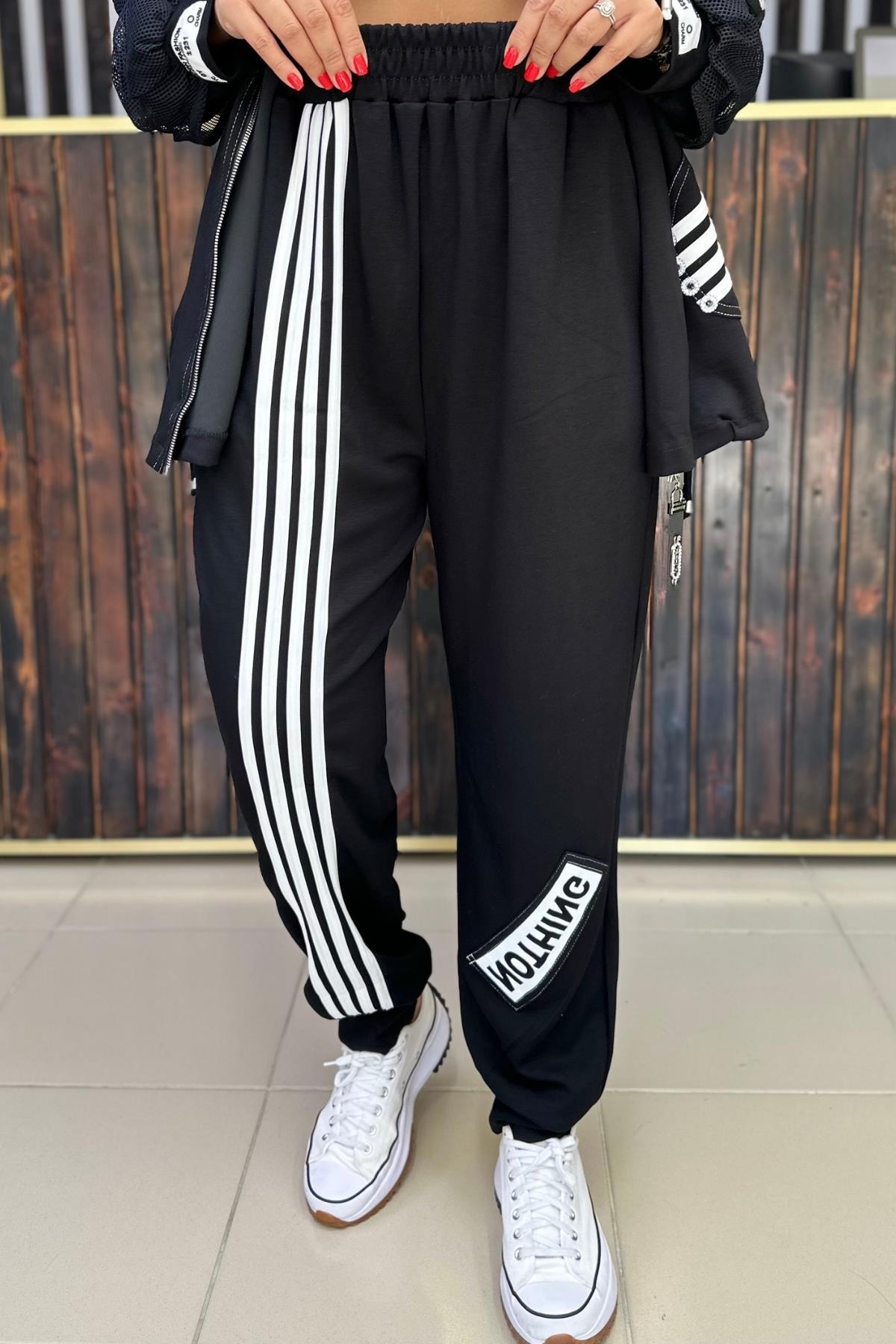 BEYAZ ŞERTLİ BAMBU BÜYÜK BEDEN PANTOLON