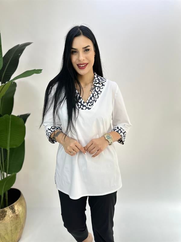 Büyük Beden dama detaylı bluz