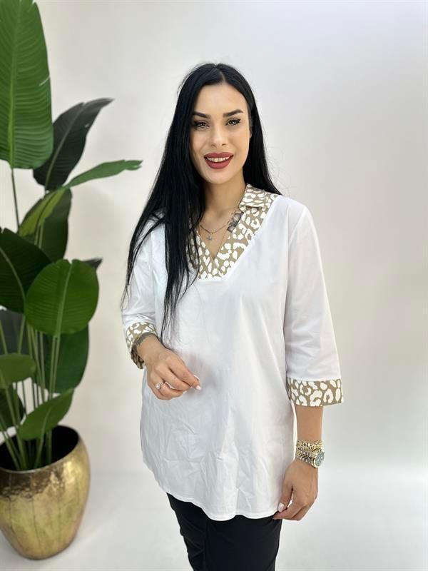 Büyük Beden dama detaylı bluz