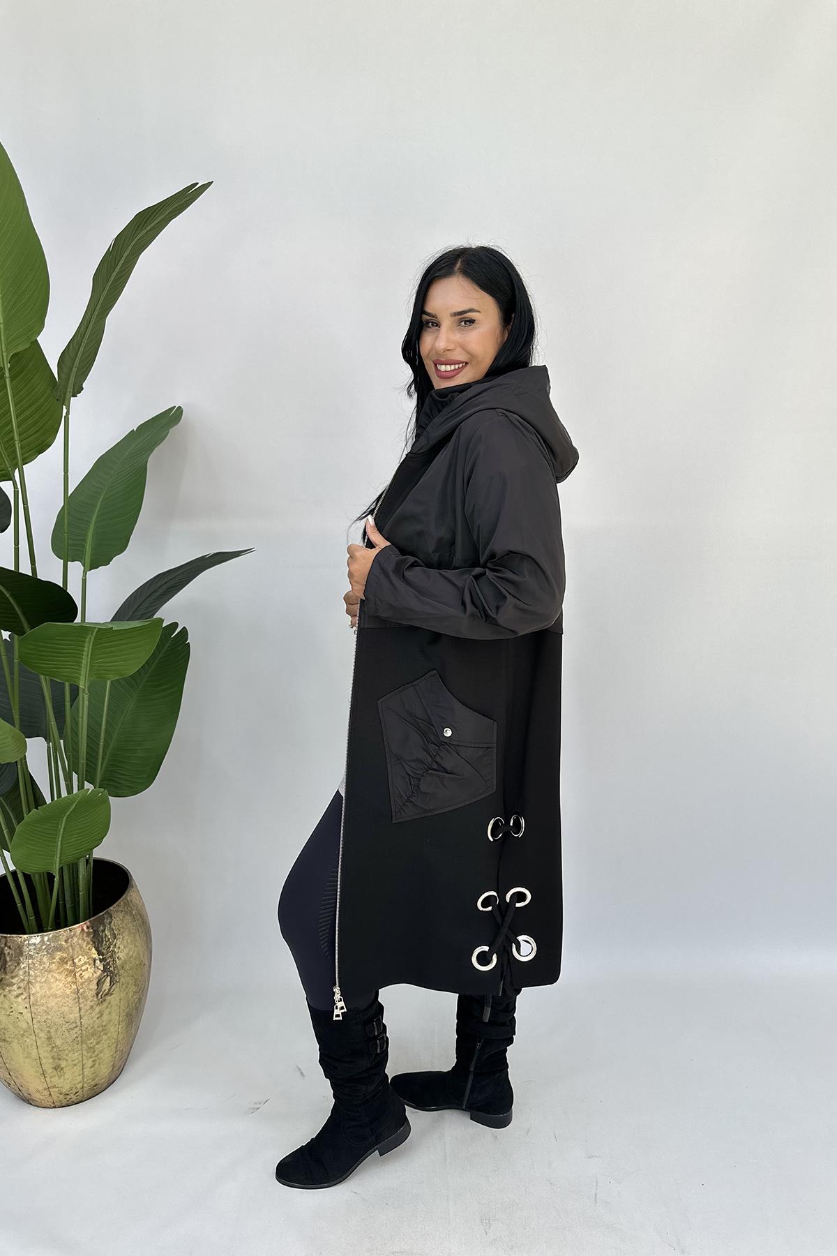 Büyük Beden Halatlı trenç