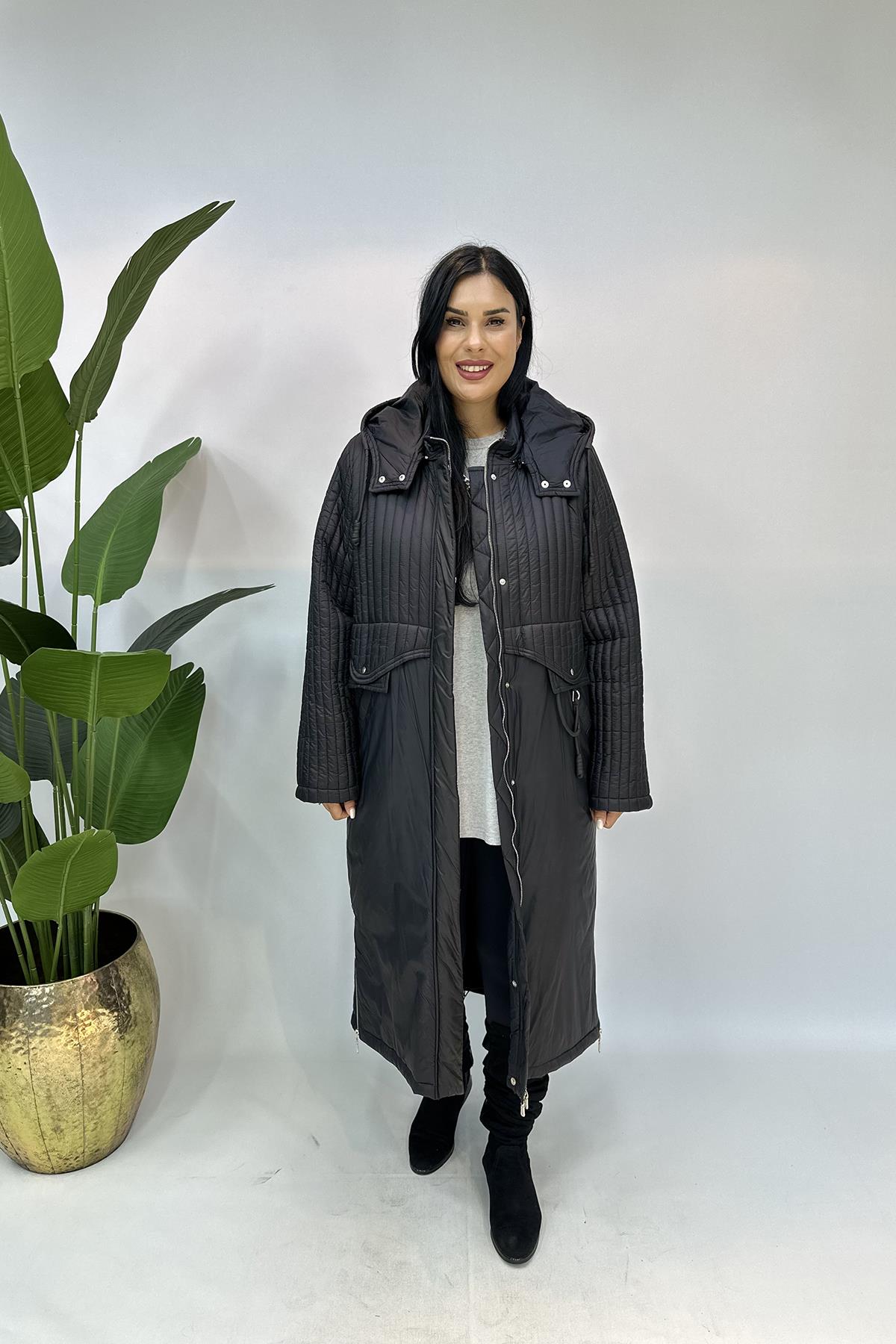 Büyük Beden Maxi tasarım mont
