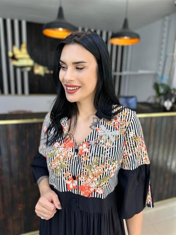 Büyük Beden yusufcuk detaylı elbise