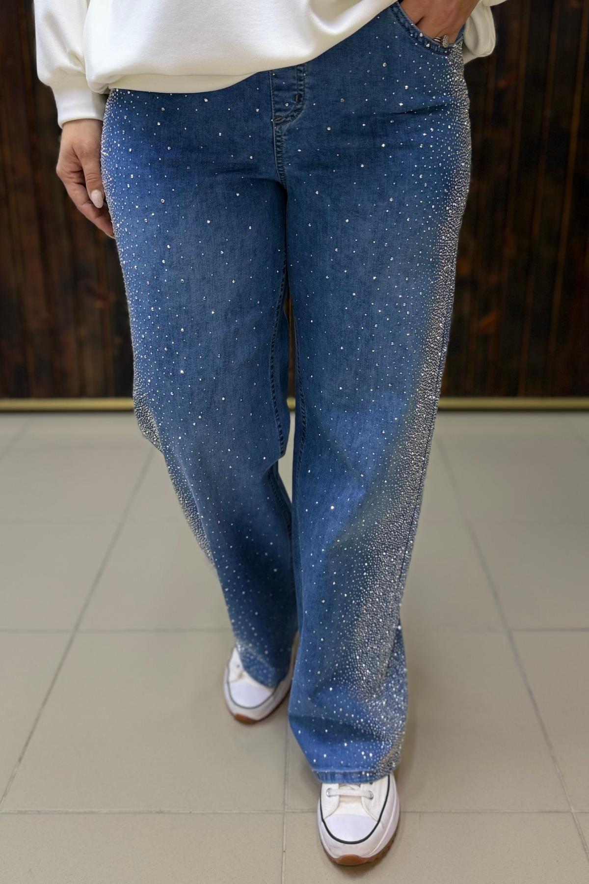 FULL TAŞLI JEAN BÜYÜK BEDEN PANTOLON