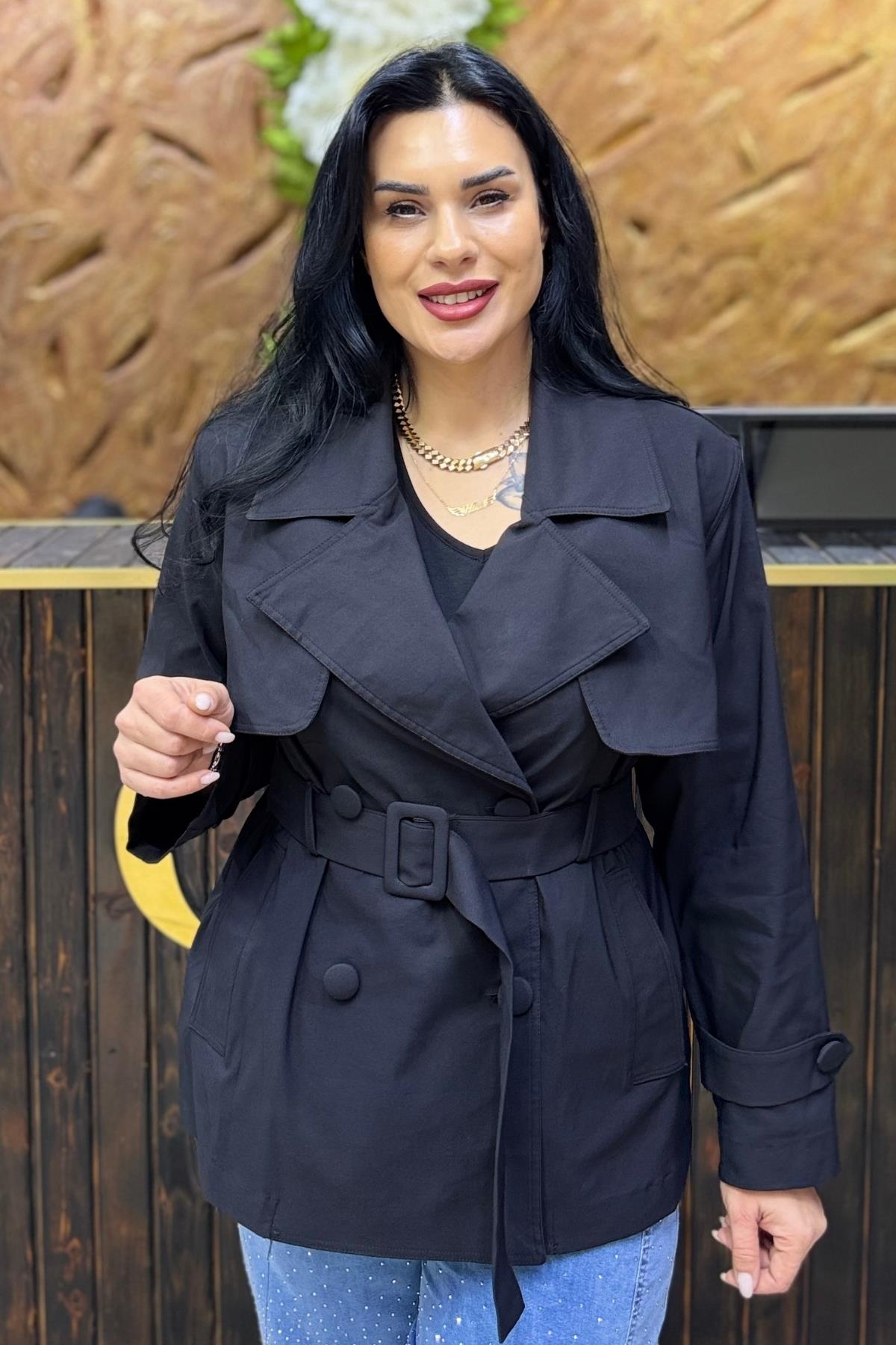 KISA TRENÇ BÜYÜK BEDEN CEKET TASARIM