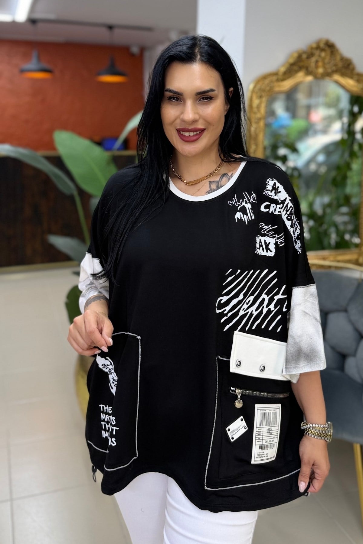 PAMUK BAMBU TASARIM BÜYÜK BEDEN BLUZ
