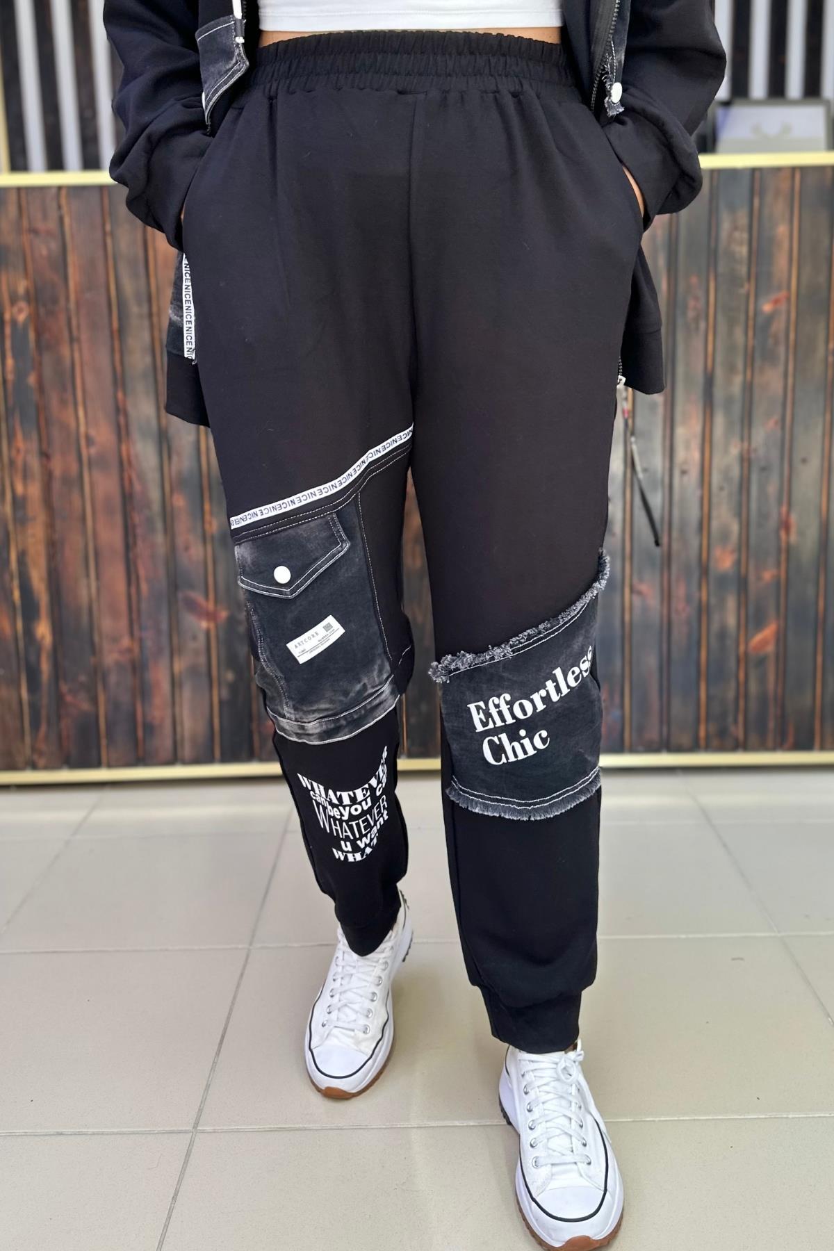 PAMUKLU JEAN CEP DETAYLI PANTOLON BÜYÜK BEDEN