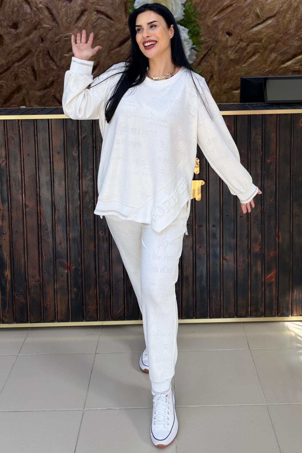 SİM YANSIMALI PAMUKLU BÜYÜK BEDEN TAKIM