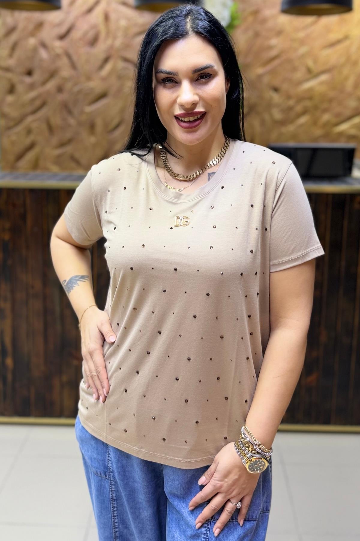 TAŞ BASKI VİZON BLUZ