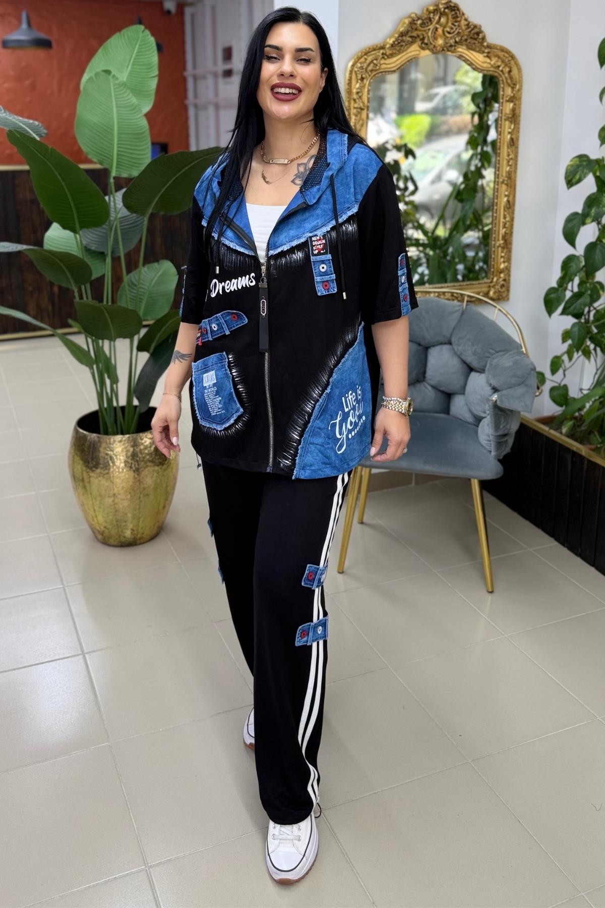 TENCEL JEAN TASARIM BÜYÜK BEDEN TAKIM