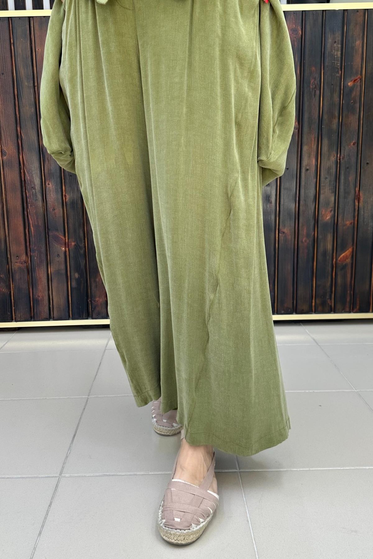 YEŞİL BAMBU BÜYÜK BEDEN PANTALON
