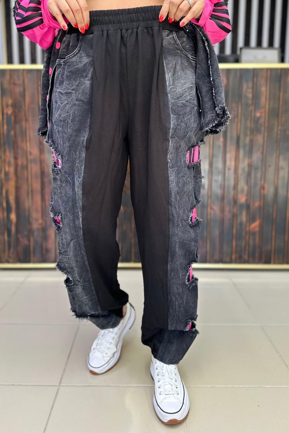 YIRTIK JEAN DETAY BÜYÜK BEDEN PANTOLON