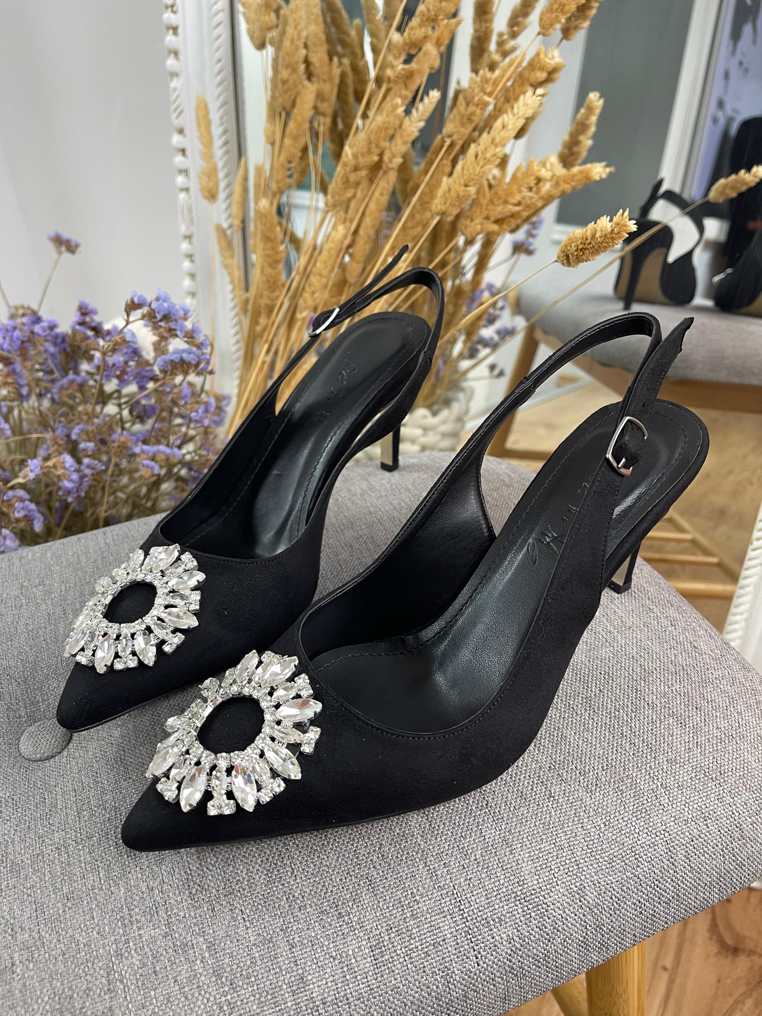 BH MONROE 0030 36-40 TAŞLI ARKASI AÇIK STİLETTO