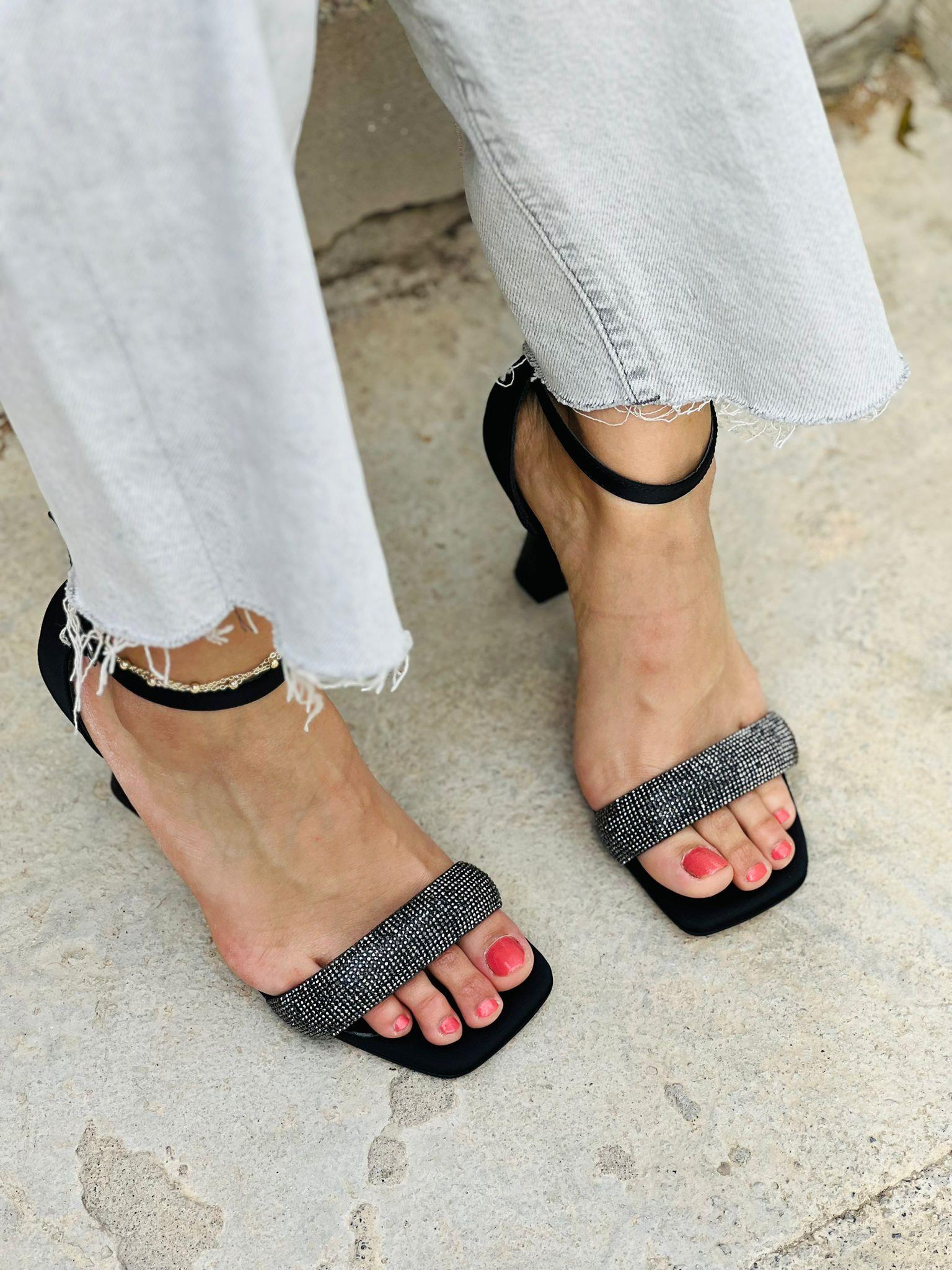 PM KOLOR K549 36-40 TAŞLI TOPUKLU SANDALET