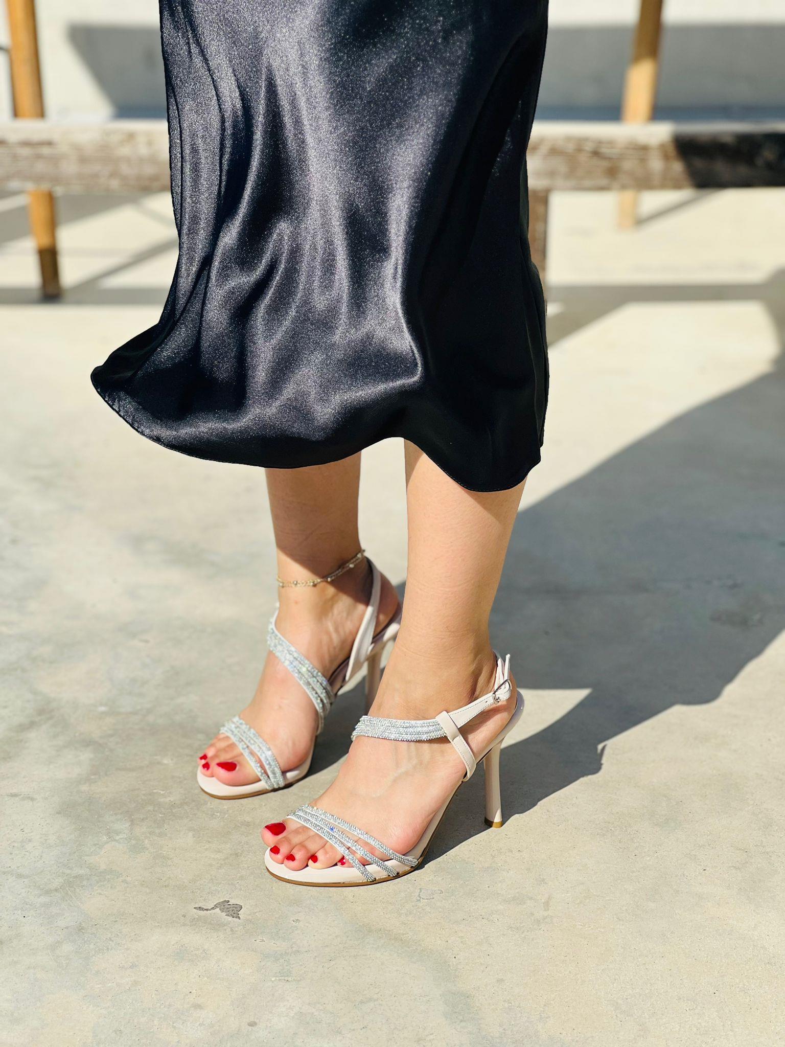 PM SESSY K820 36-40 TAŞLI TOPUKLU SANDALET