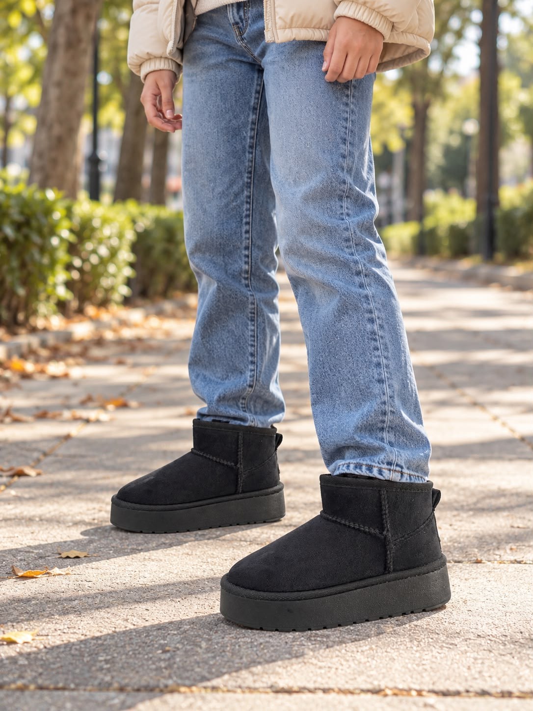 SH POFFY 21-35  DÜZ UGG BOT