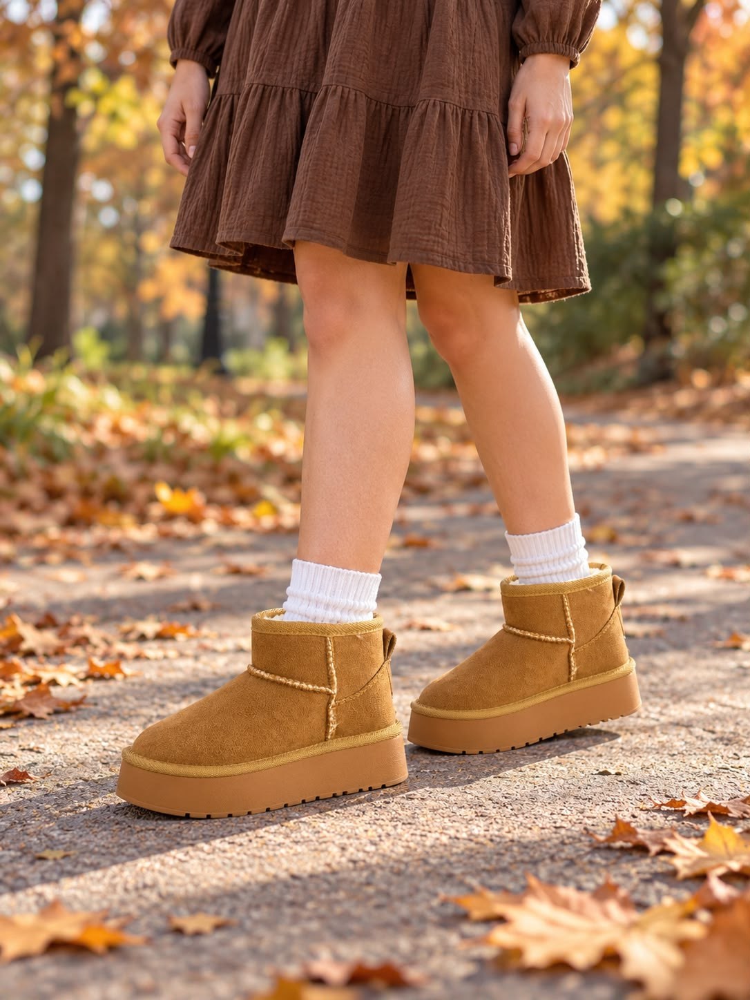 SH POFFY 21-35  DÜZ UGG BOT