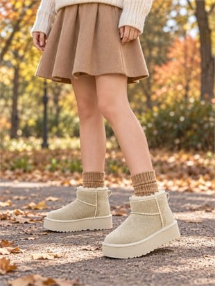 SH POFFY 21-35  DÜZ UGG BOT