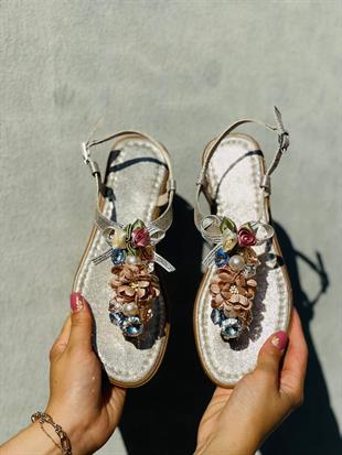 YS FLORYA 36-40 TAŞLI SANDALET