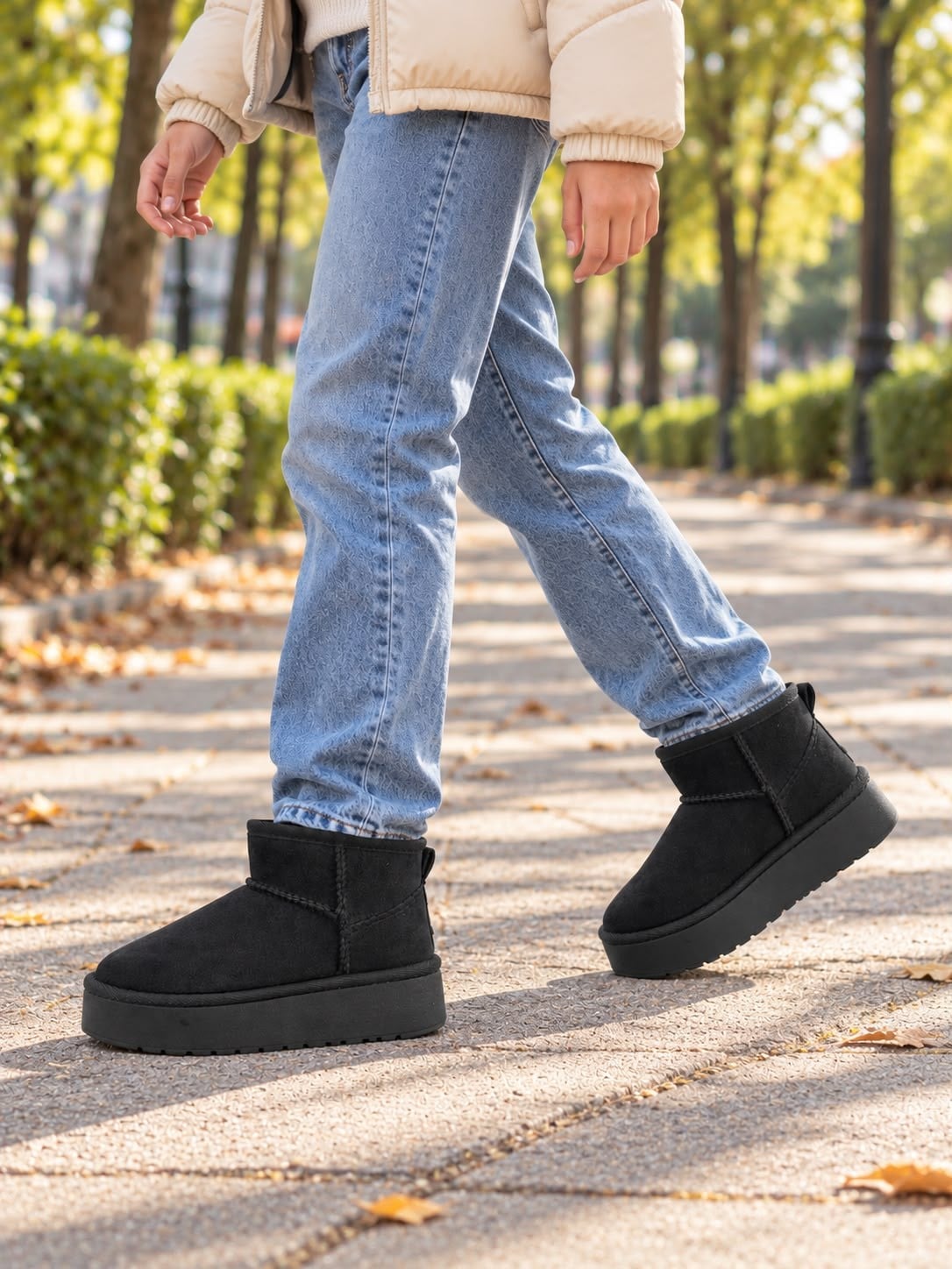 SH POFFY 21-35  DÜZ UGG BOT