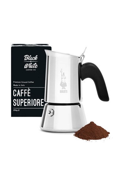 Black & White Kahve Seti - Bialetti Venus Moka Pot