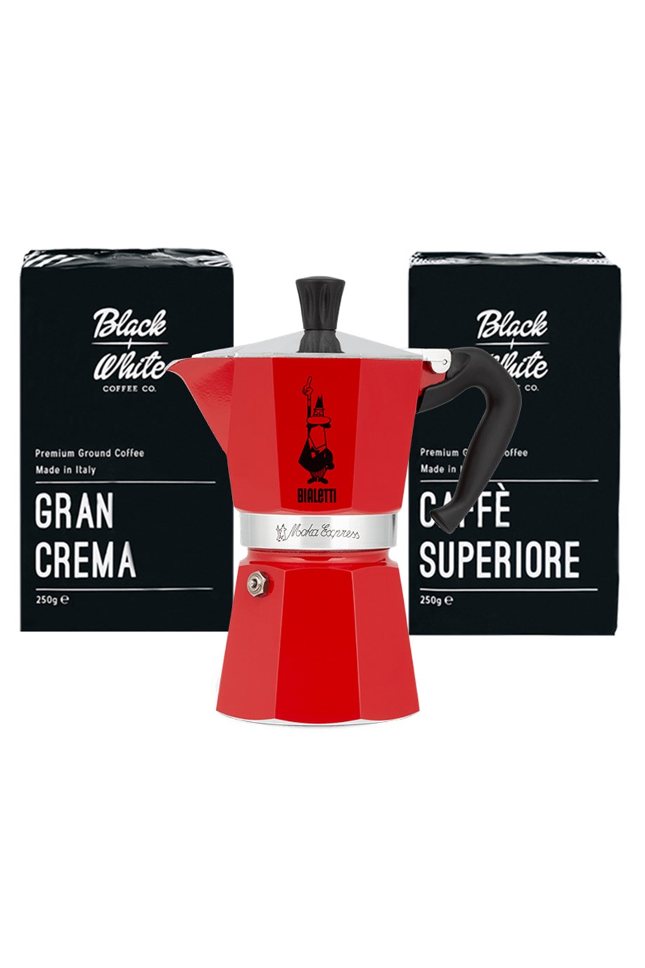 Black & White İkili Kahve Seti - Bialetti Moka Pot