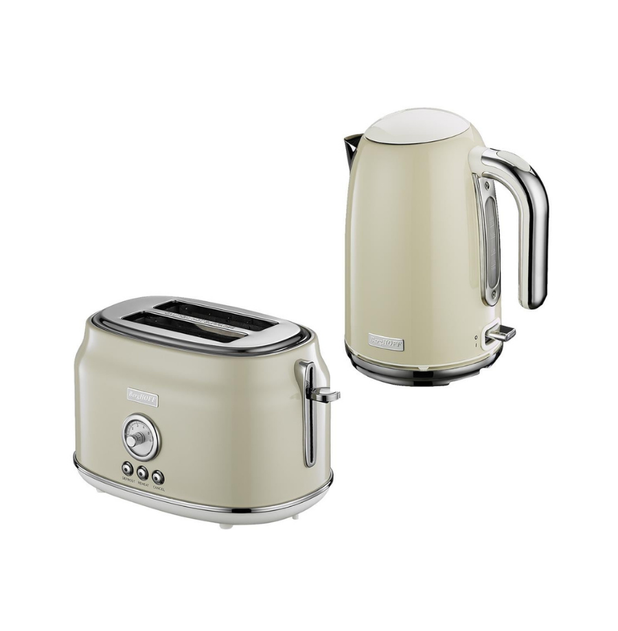 BerghoffBergHOFF GEM RETRO Krem Rengi İki Dilim Ekmek Kızartma Makinesi & 1.7 Litre Vanilya Krem Rengi Su Isıtıcısı79500427950032