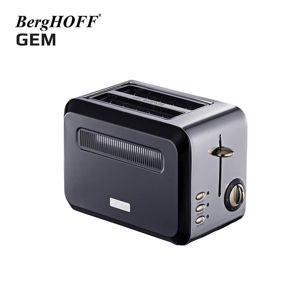 BerghoffBergHOFF GEM TITAN 1.7 Litre Parlak Gümüş Siyah İki Dilim Ekmek Kızartma Makinesi7950070