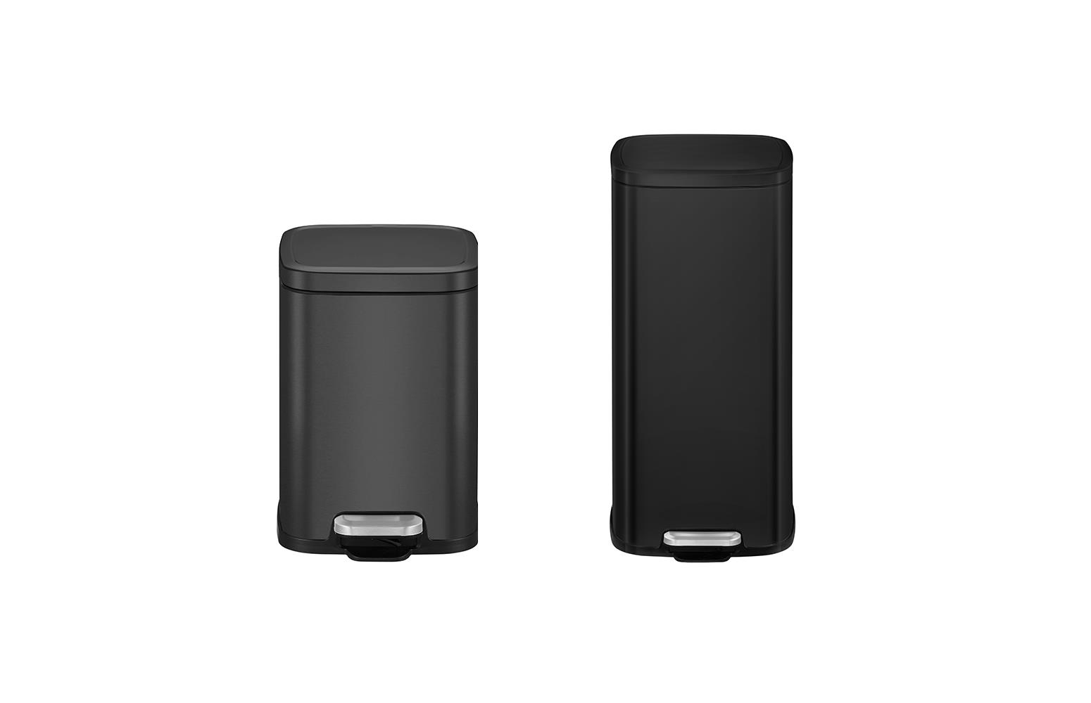 Eko30L+ 6L EKO Kare Pedallı Siyah Çöp KovasıEK9384P
