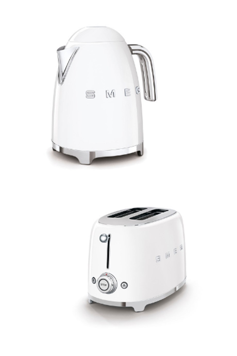 SMEGBeyaz Kettle Ve 2x1 Ekmek Kızartma Makinesi Seti KLF03-TSF01WHEUBeyaz Set