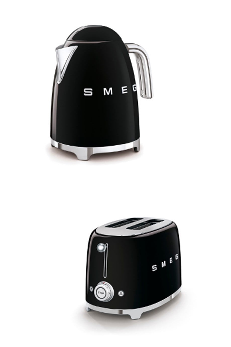SMEGSiyah Kettle Ve 2x1 Ekmek Kızartma Makinesi Seti Klf03-TSF01BLEUSet1