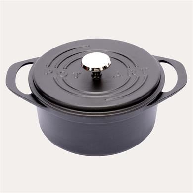 PotartStone Siyah Derin Döküm Tencere 24 cm23-23-921-105-2411