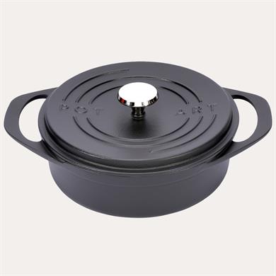 PotartStone Siyah Sığ Döküm Tencere 26 cm23-23-921-105-2612